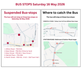 Suspended bus stops 16 May 2026