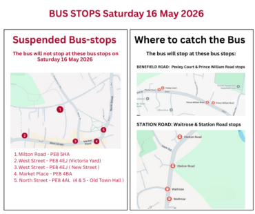 Suspended bus stops 16 May 2026